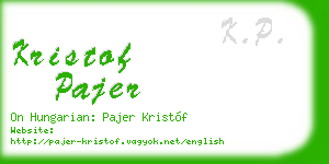 kristof pajer business card